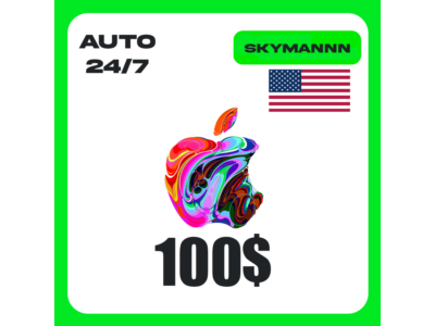 Apple iTunes 100$ USD США ПОДАРОЧНАЯ КАРТА АВТО 24/7