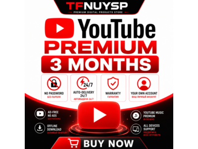 ⚡ YouTube Premium 1–12 мес | Быстро на ваш акк