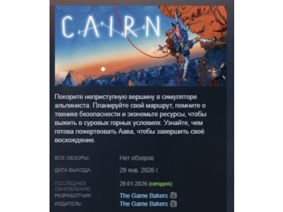 Cairn АВТОДОСТАВКА STEAM РОССИЯ