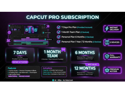 CapCut Pro – 1 Year Subscription (Full Warranty)