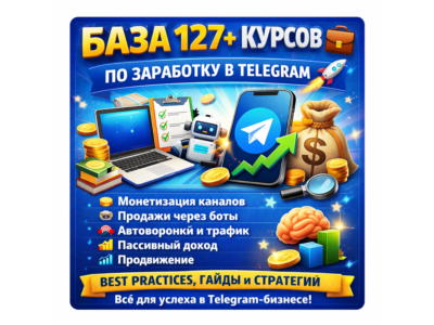 База 127+ актуальных курсов по заработку в Telegram 2026 — скачай всё сразу!