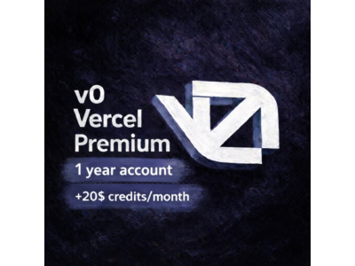 v0 Vercel Premium | 1 Year | account | AI for creating websites, UI and code