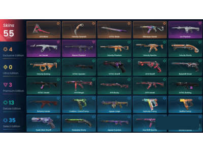 VALORANT | Glitchpop Vandal + 3 Knifes | 55 skins | 159 LVL | Full access