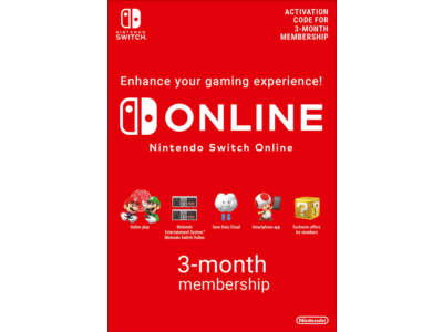 Подарочная карта Nintendo Switch Online на 3 месяцев (США)