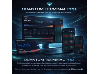 Quantum Terminal Pro -  агрегатор рыночных данных криптобирж для Bitcoin и Ethereum.