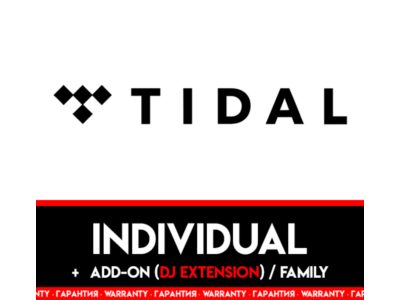 TIDAL HIFI PLUS PREMIUM  / 1 МЕСЯЦ / ПОЛНЫЙ ДОСТУП / ТИДАЛ / DJ Extension / FAMILY