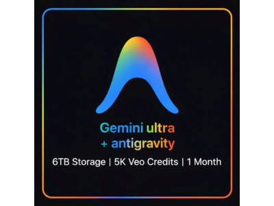Gemini Ultra + Antigravity  | 5000 кредитов  |6 ТБ хранилища | 1 месяц