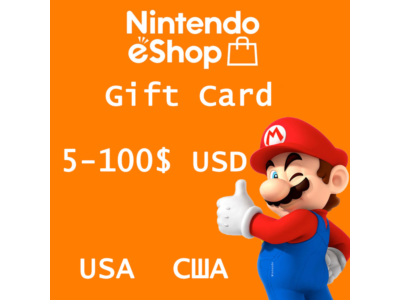Nintendo eShop  5-10-20-35-50-100$ USD США  Подарочная карта  авто