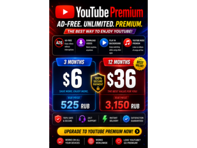YouTube Premium 3 мес | Индивидуальный | Глобальный | Гарантия | Мгновенно