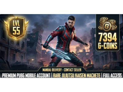 PUBG Mobile | Level 55 | 7394 G-Coin | Machete Lab (Inverted Spear) | Full Access
