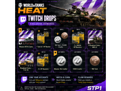 World of Tanks: HEAT — Сезон 1 💎 3 скина, 21K кредитов, бустеры XP, 250 Tech 💎 Twit