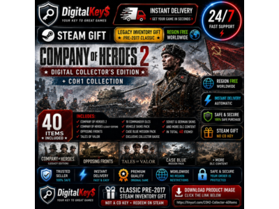 🌍 Company of Heroes 2 Collector + CoH1 Collection — Steam Gift / 40 предметов