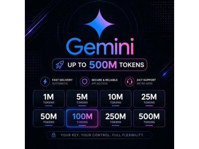 GEMINI API • FLASH 3.8 / 3.7 / 3.6 / 3.5 • PRO 3.1 | ДО 500M ТОКЕНОВ |АВТОВЫДАЧА 24/7