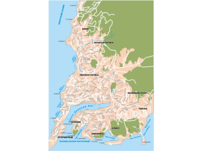 Vector map diagram streets of Vladivostok (.cdr)