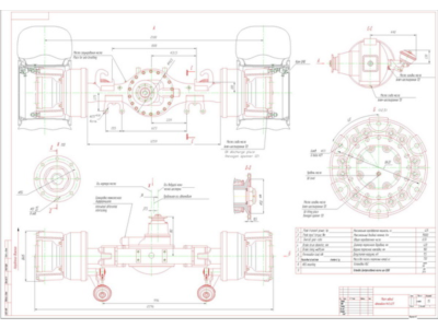 Чертеж заднего моста автомобиля МАЗ-6317