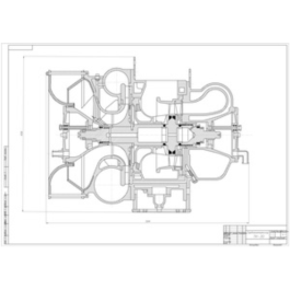 Longitudinal section of the turbocharger TC-30