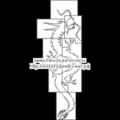 Трафарет дракона в восточном стиле (символ 2012 года)