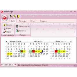 Individual calendar for women