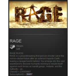 RAGE (Steam Gift / ROW / Region Free)