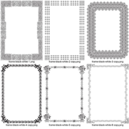 Black and white vector ornamental frame