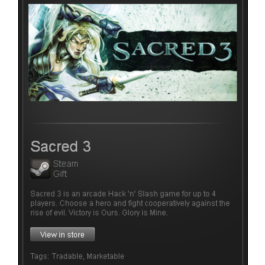 Sacred 3 - STEAM Gift - Region Free / ROW / GLOBAL