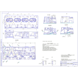 Drawing of the cylinder head