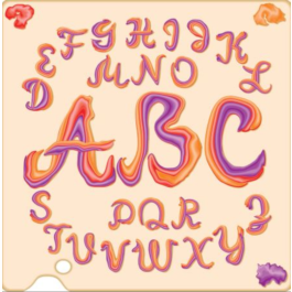 Decorative letters of the Latin alphabet from the paint