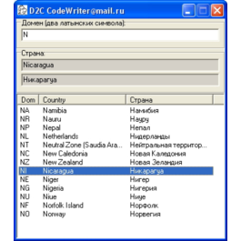 Program to translate the domain of the country (type RU) in the name of the country (Russia)