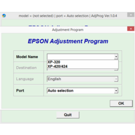 Adjustment program Epson XP-320, XP-420, XP-424