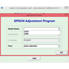 Adjustment program Epson L810, L850