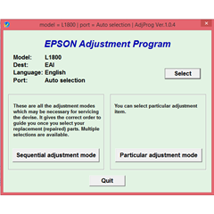 Adjustment program Epson L1800