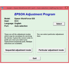 Adjustment program Epson WorkForce 630 / 633 / 635