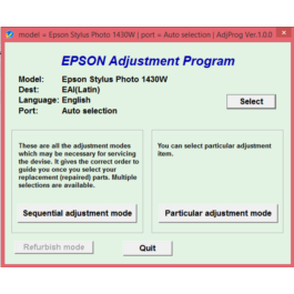 Adjustment program Epson Artisan 1430, 1430W