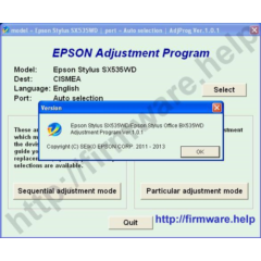 Epson SX535WD, BX535WD Adjustment Program