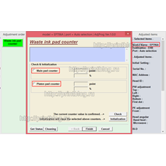 Adjustment program Epson EP-706A для сброса отработки