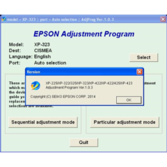 XP225, XP322, XP323, XP422, XP423 Adjustment Program