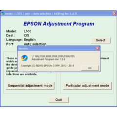 Epson L110, L210, L355, L550. L555 Adjustment Program