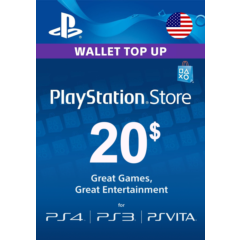 🔶PSN 20 USD $ USA [Официальный Ключ] Пополнение