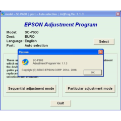 Epson Sure Color SC-P600 Adjustment Program