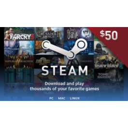 Steam Wallet Gift Card $50 USD