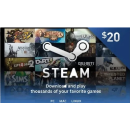 Steam Wallet Gift Card $20 USD