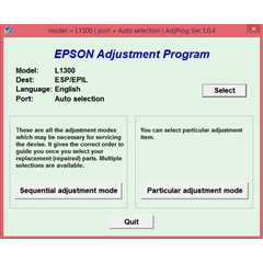 Adjustment program Epson L1300 (Сброс памперса)