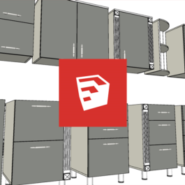 Dynamic components of kitchen sections for SketchUp