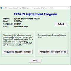 Epson Stylus Photo 1500W Adjustment Program