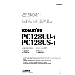 Komatsu PC128UU-1, US-1 Shop Manual