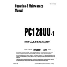 Komatsu PC128UU-1 Operation and Maintenance Manual