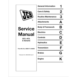 JCB 3CX, 4CX and Variants Service Manual