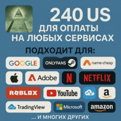 🌎US КАРТА 240$ для Google/Apple/PayPal и др💵 USD