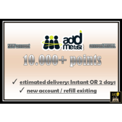 Addmefast Aккаунт: 10,000 Поинтов (Новый/Пополнение)