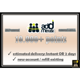 Addmefast Account: 10,000 Points (NEW or REFILL)